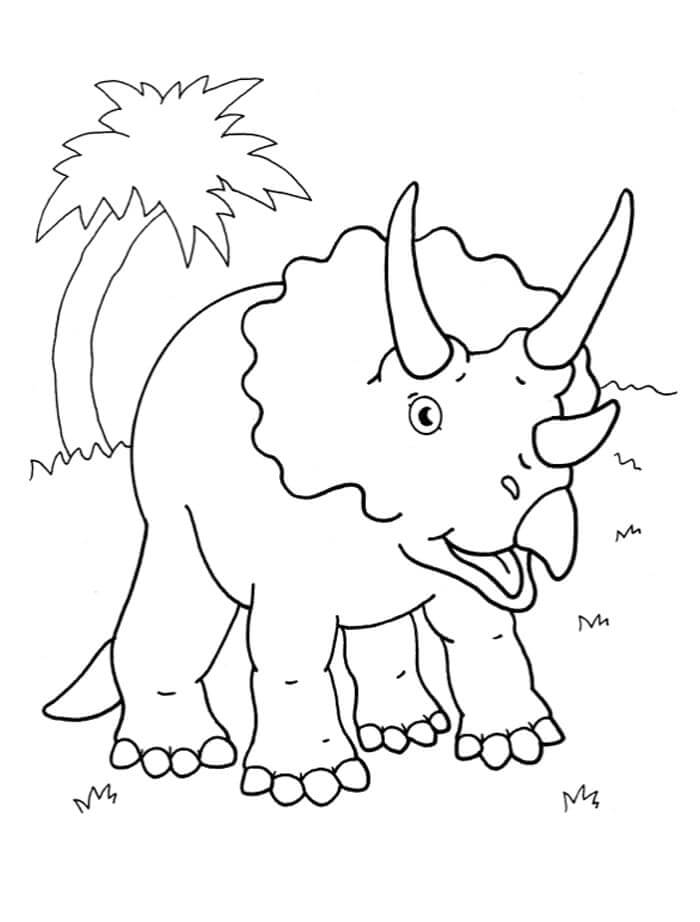 Fise de colorat cu Triceratops de colorat p04