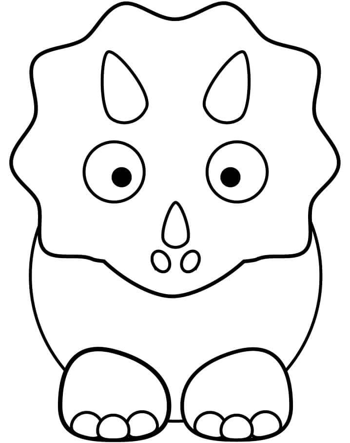 Fise de colorat cu Triceratops de colorat p06