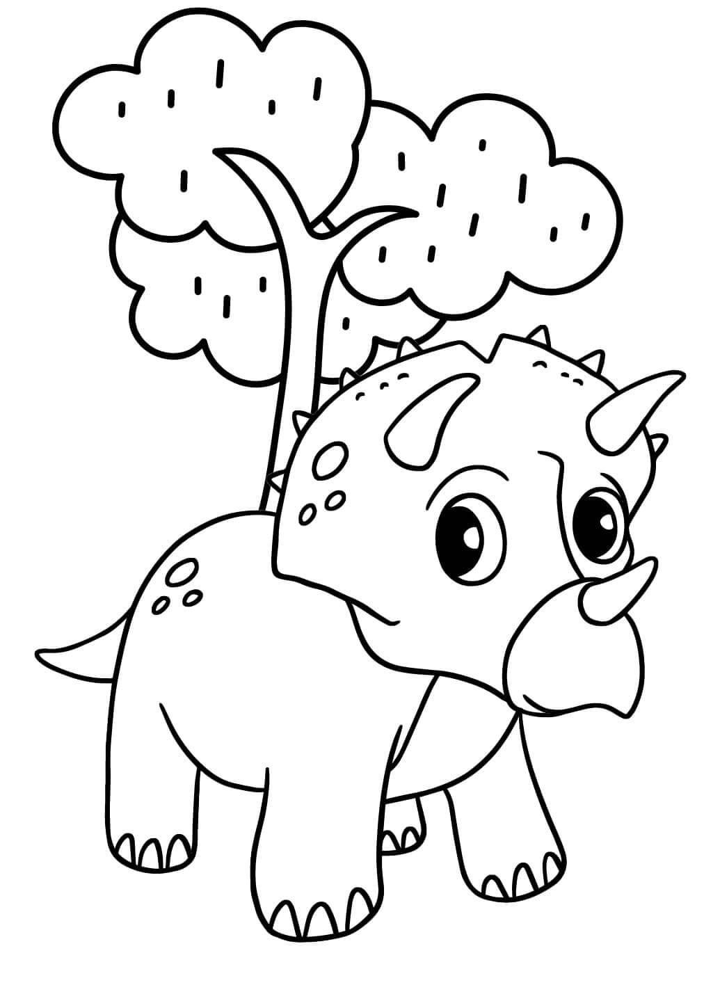 Fise de colorat cu Triceratops de colorat p07
