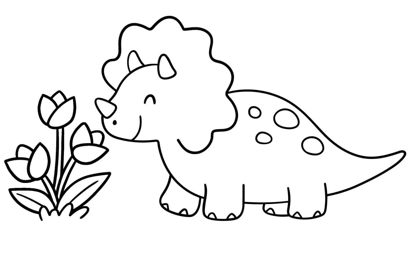 Fise de colorat cu Triceratops de colorat p10