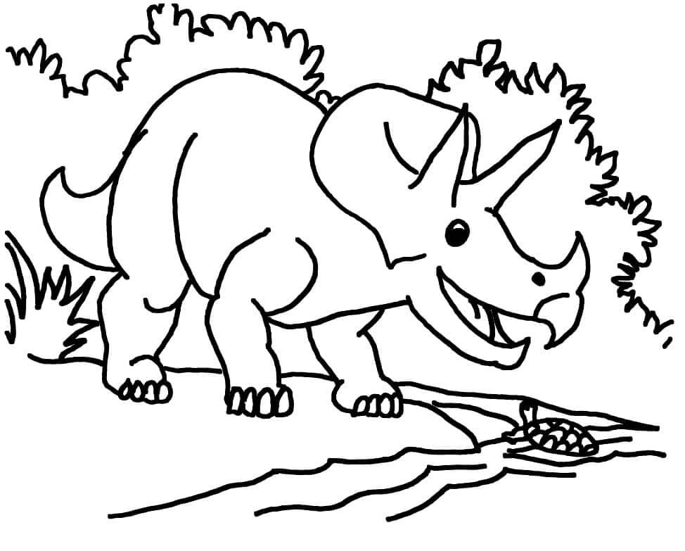Fise de colorat cu Triceratops de colorat p11