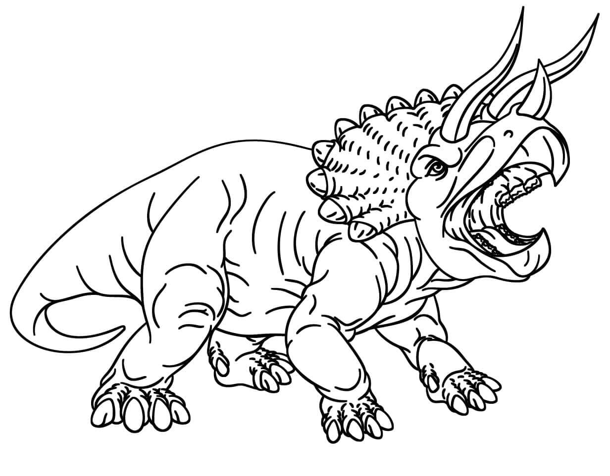 Fise de colorat cu Triceratops de colorat p16