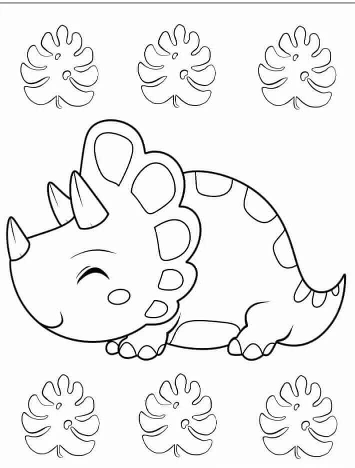 Fise de colorat cu Triceratops de colorat p20
