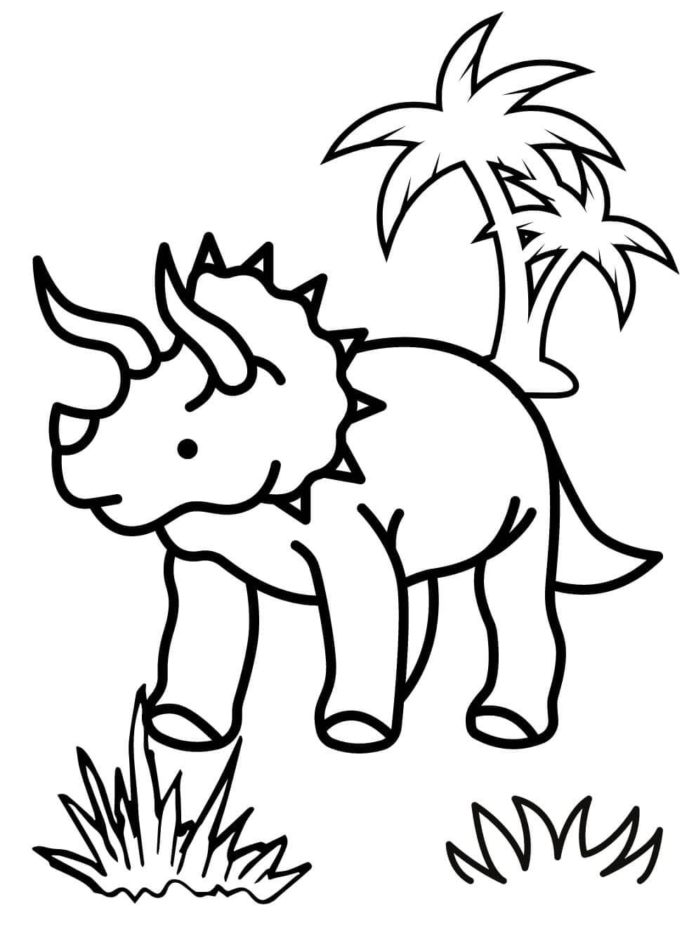 Fise de colorat cu Triceratops de colorat p21
