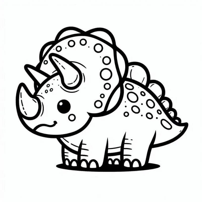 Fise de colorat cu Triceratops de colorat p24