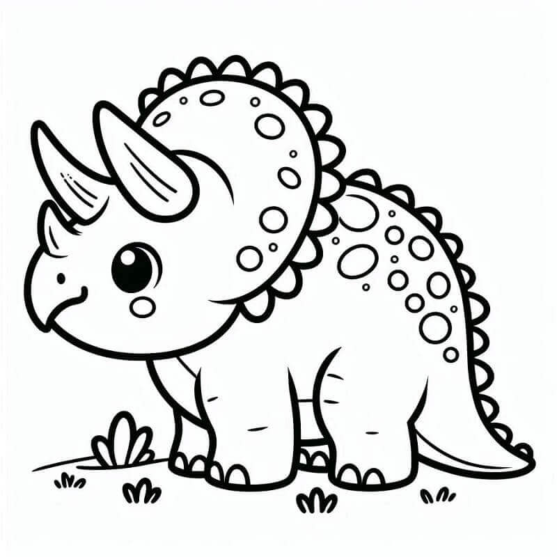 Fise de colorat cu Triceratops de colorat p25