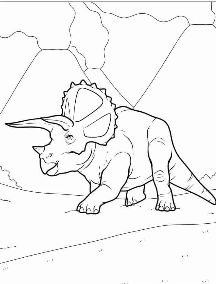 Fise de colorat cu Triceratops de colorat p27