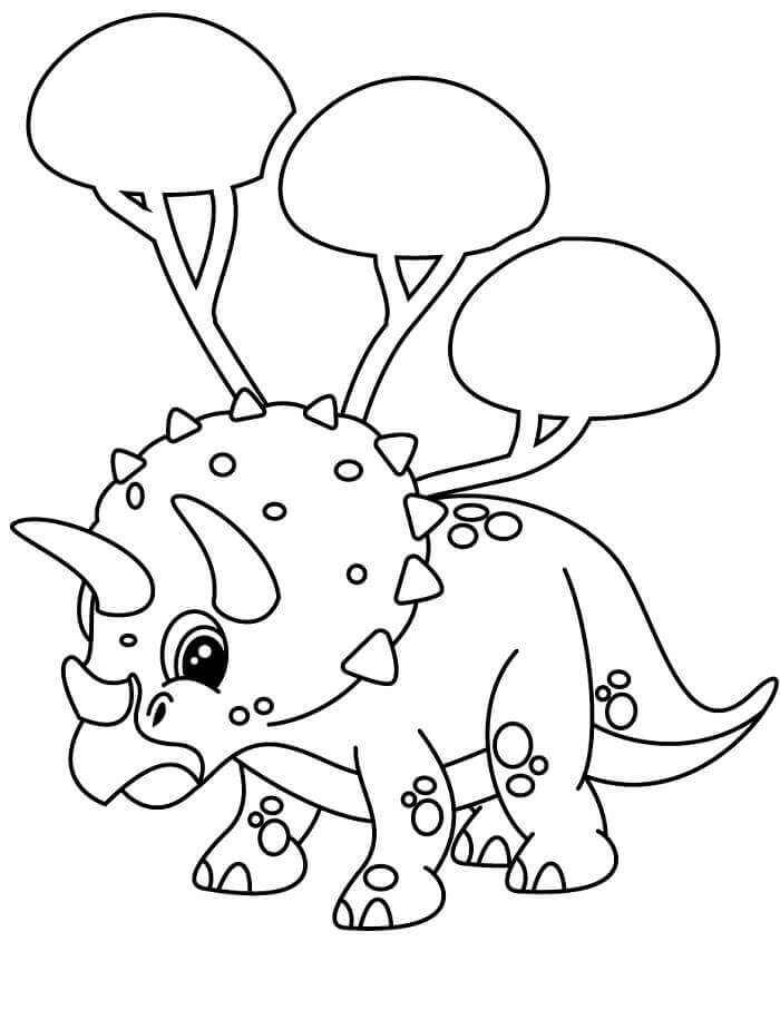 Fise de colorat cu Triceratops de colorat p29