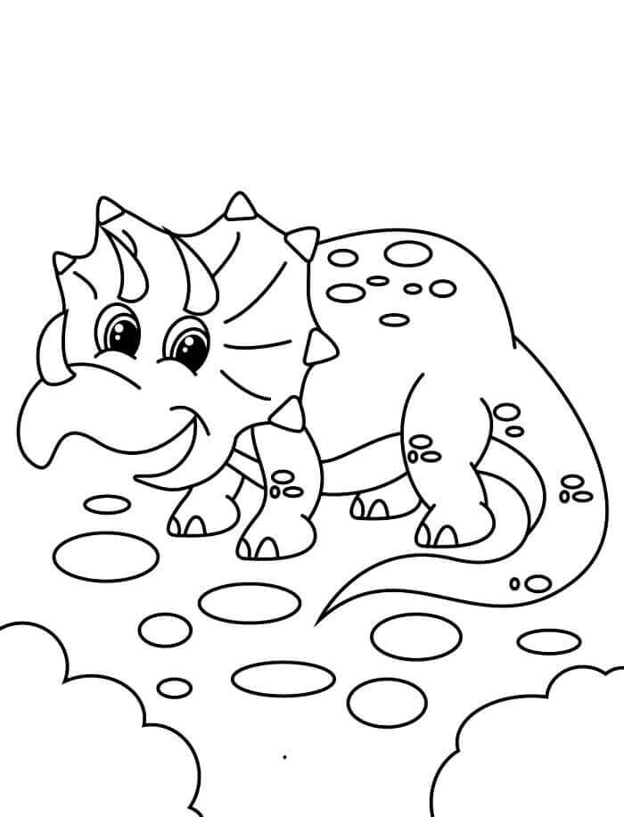 Fise de colorat cu Triceratops de colorat p32