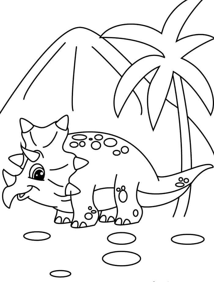 Fise de colorat cu Triceratops de colorat p34