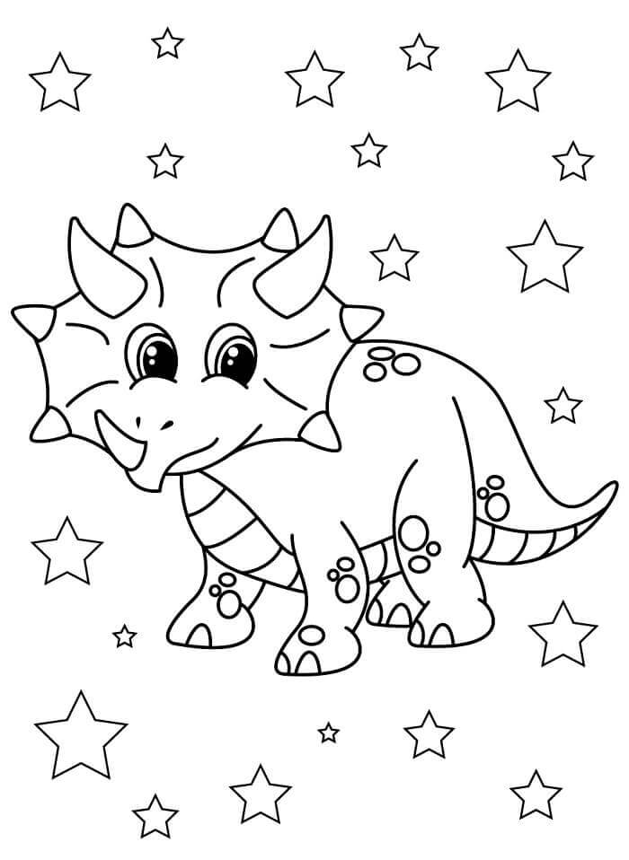 Fise de colorat cu Triceratops de colorat p36