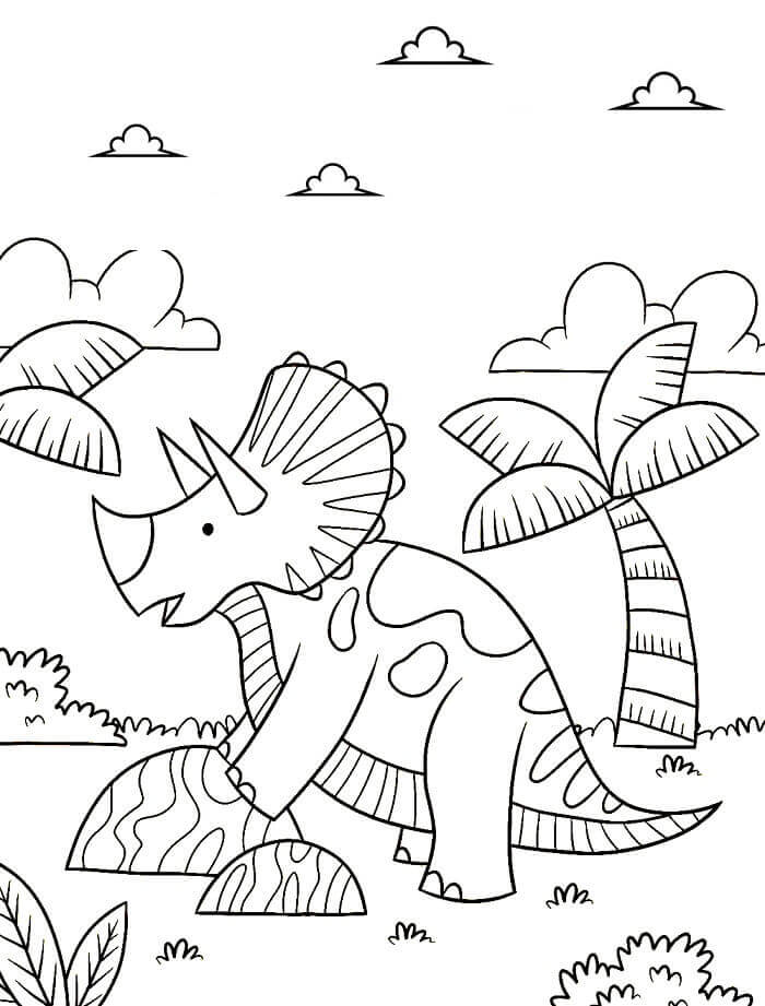 Fise de colorat cu Triceratops de colorat p37