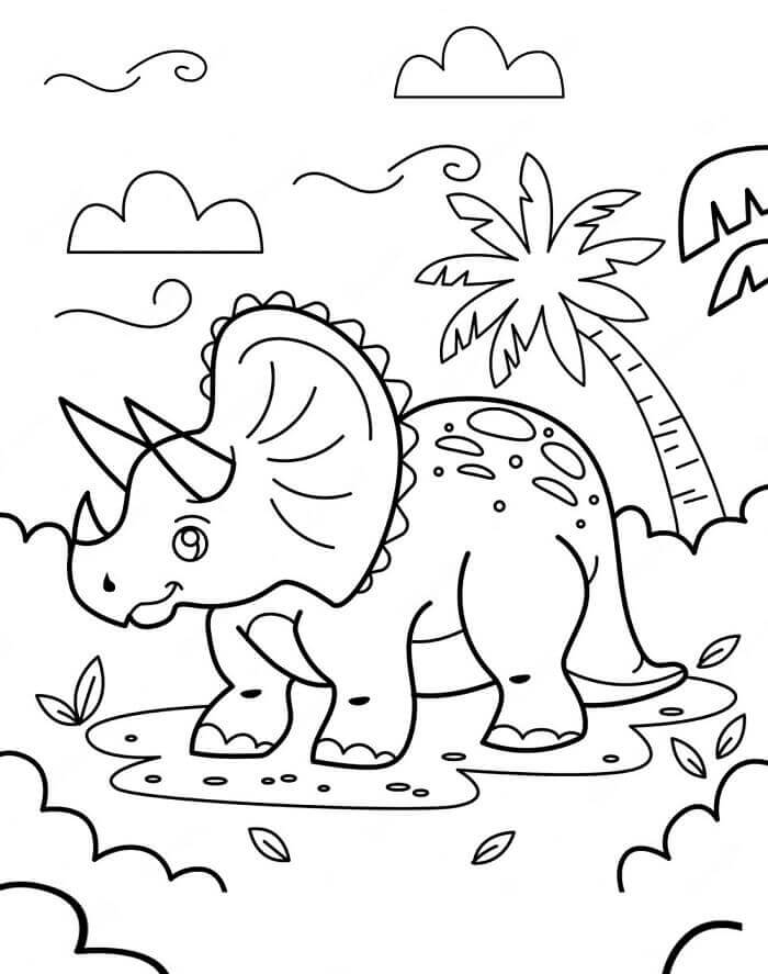 Fise de colorat cu Triceratops de colorat p38