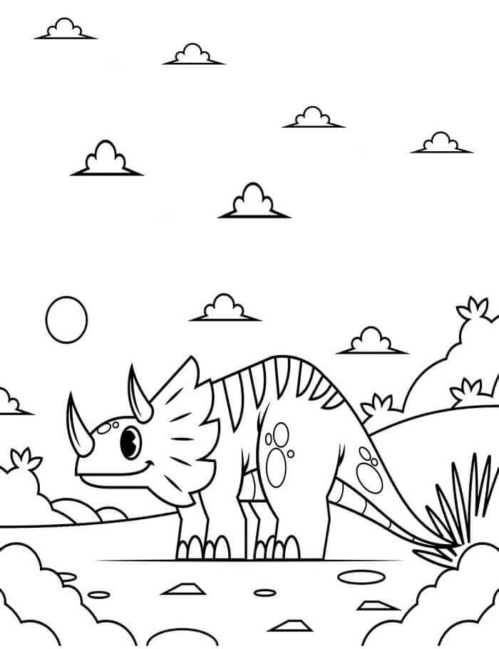 Fise de colorat cu Triceratops de colorat p40