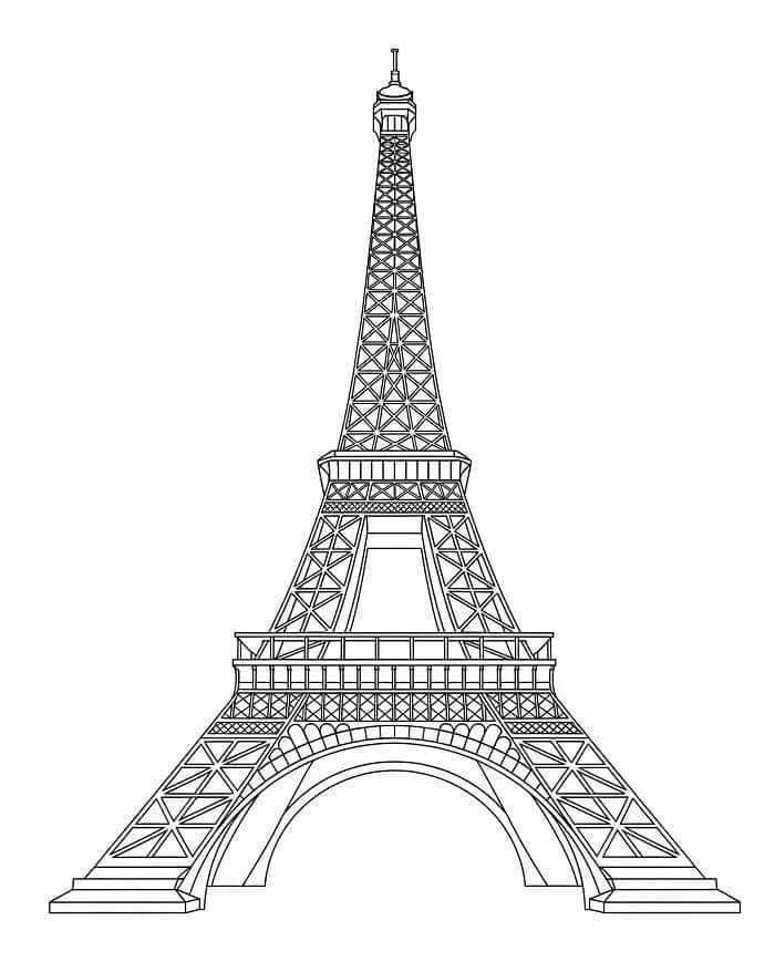 Fise de colorat cu Turnul Eiffel de colorat p05