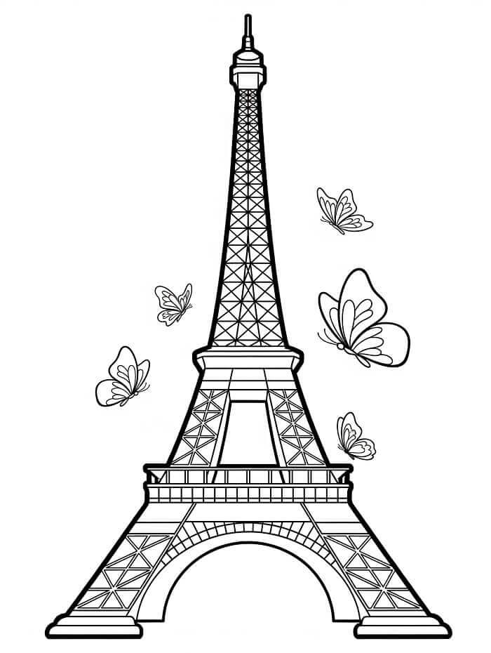 Fise de colorat cu Turnul Eiffel de colorat p09
