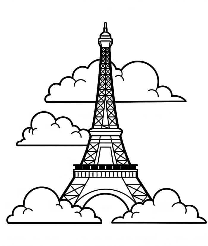 Fise de colorat cu Turnul Eiffel de colorat p10