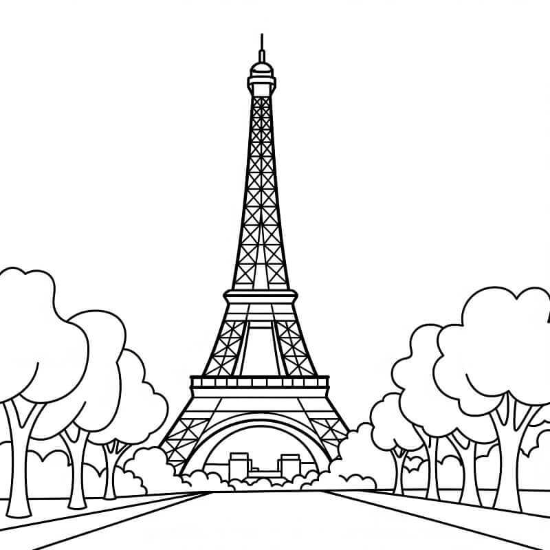 Fise de colorat cu Turnul Eiffel de colorat p11