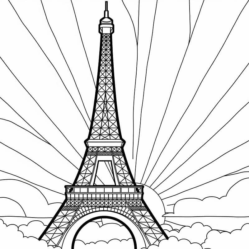 Fise de colorat cu Turnul Eiffel de colorat p13