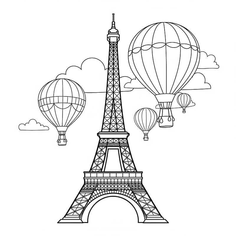 Fise de colorat cu Turnul Eiffel de colorat p17