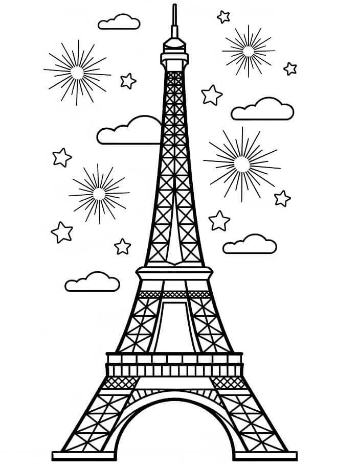 Fise de colorat cu Turnul Eiffel de colorat p18
