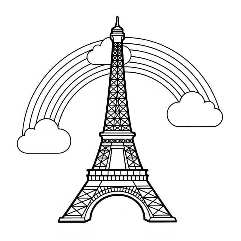 Fise de colorat cu Turnul Eiffel de colorat p19