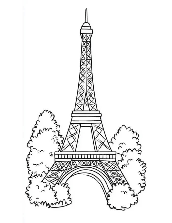 Fise de colorat cu Turnul Eiffel de colorat p21