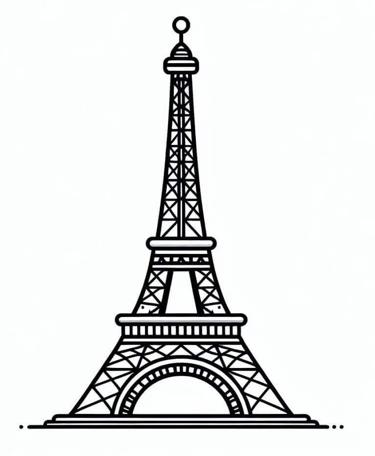 Fise de colorat cu Turnul Eiffel de colorat p23
