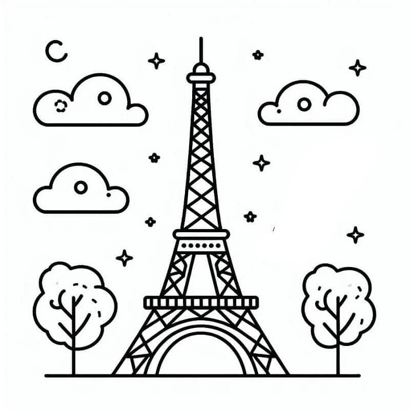Fise de colorat cu Turnul Eiffel de colorat p24