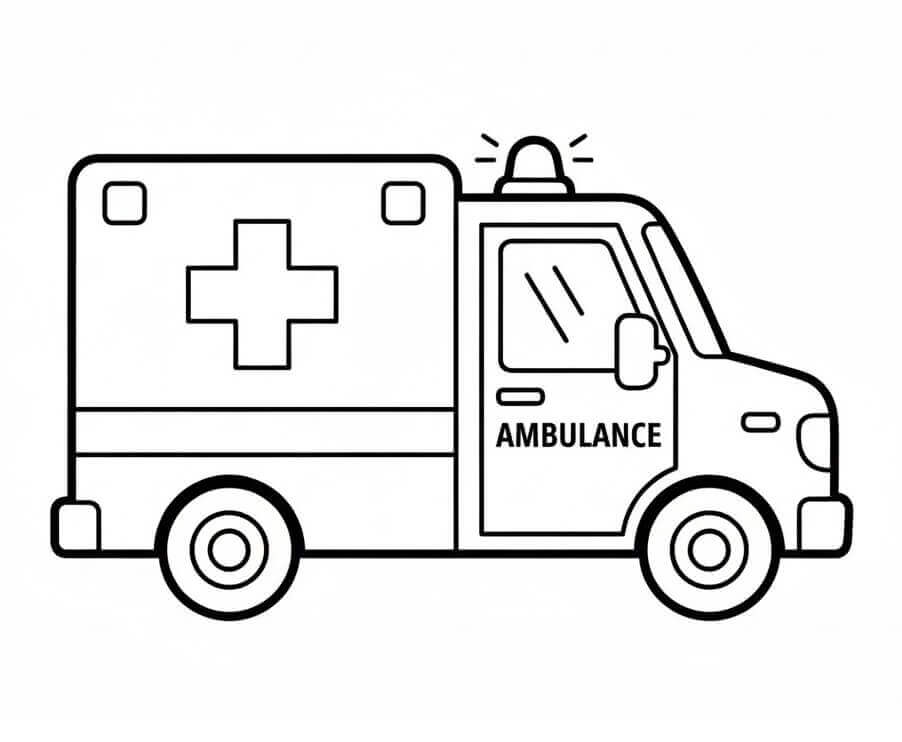 Planse de colorat cu Ambulanta