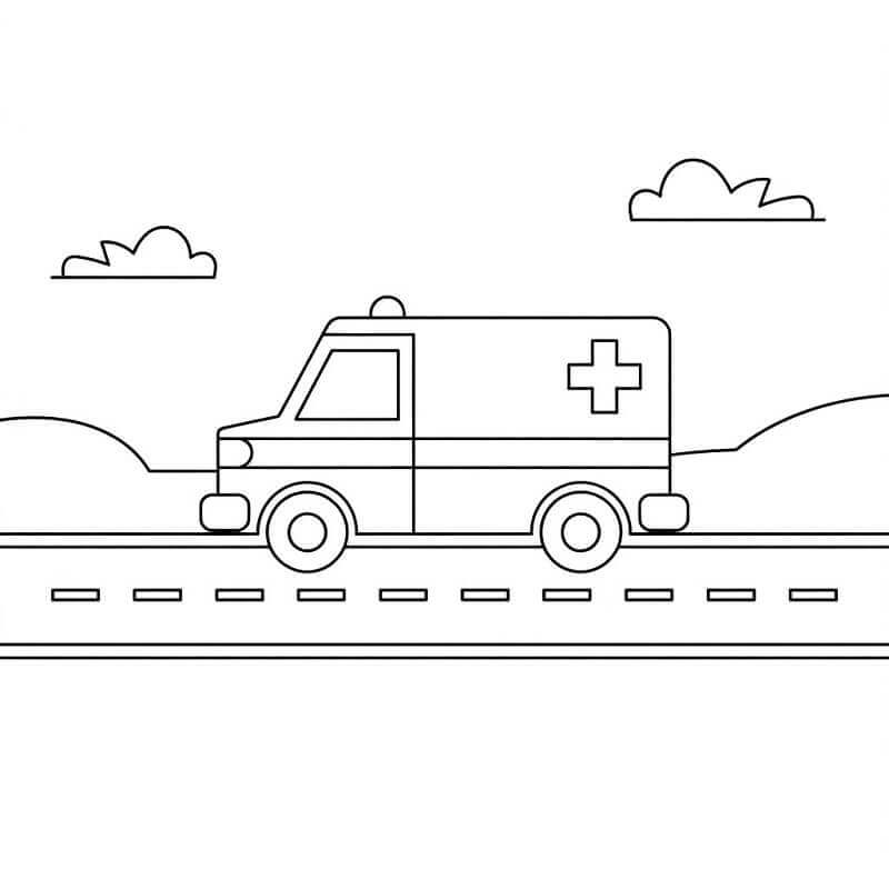Fise de colorat cu Ambulanta de colorat p05