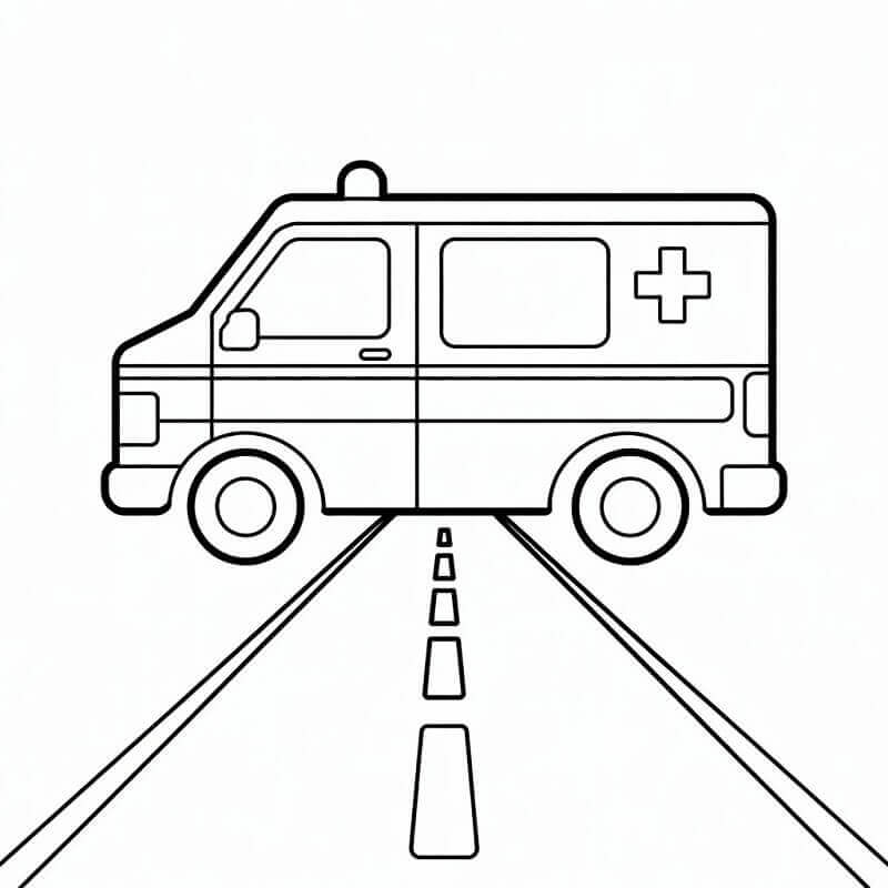 Fise de colorat cu Ambulanta de colorat p11