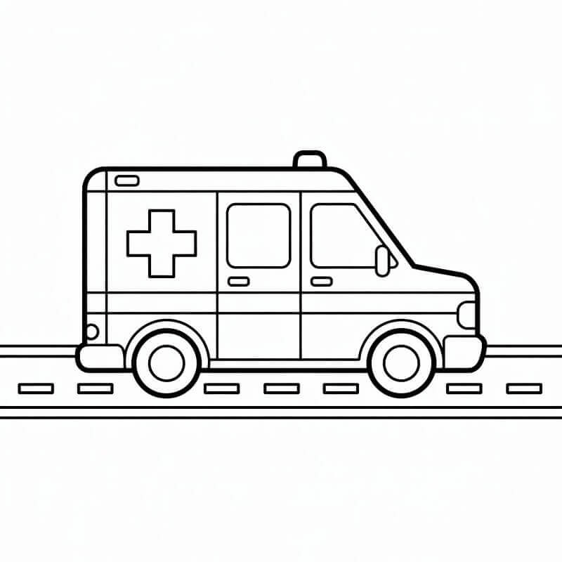 Fise de colorat cu Ambulanta de colorat p13