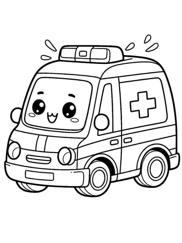 Fise de colorat cu Ambulanta de colorat p15