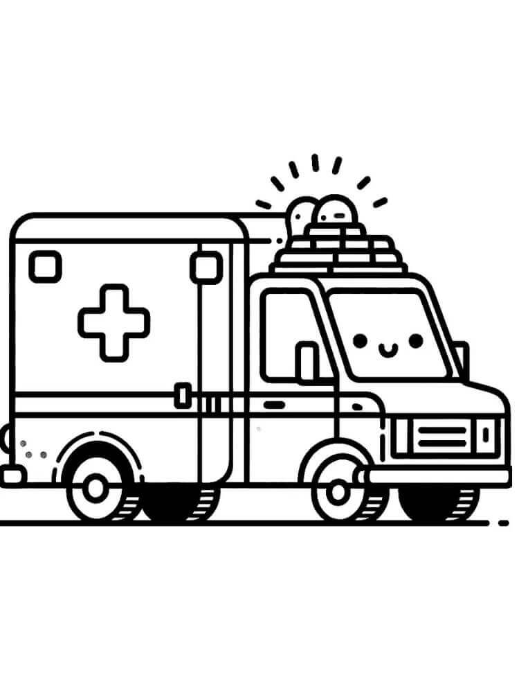 Fise de colorat cu Ambulanta de colorat p16