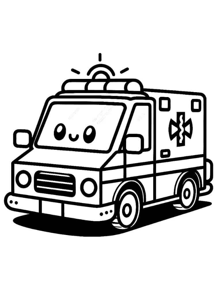 Fise de colorat cu Ambulanta de colorat p17