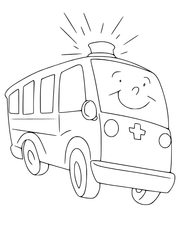 Fise de colorat cu Ambulanta de colorat p28