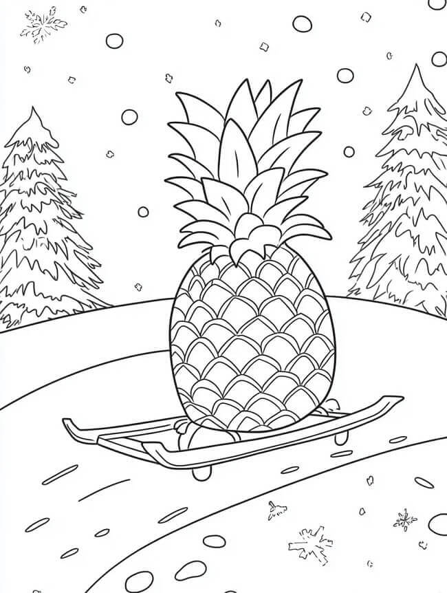 Fise de colorat cu Ananas de colorat p01