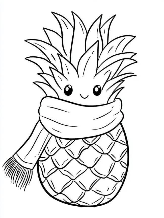 Fise de colorat cu Ananas de colorat p02