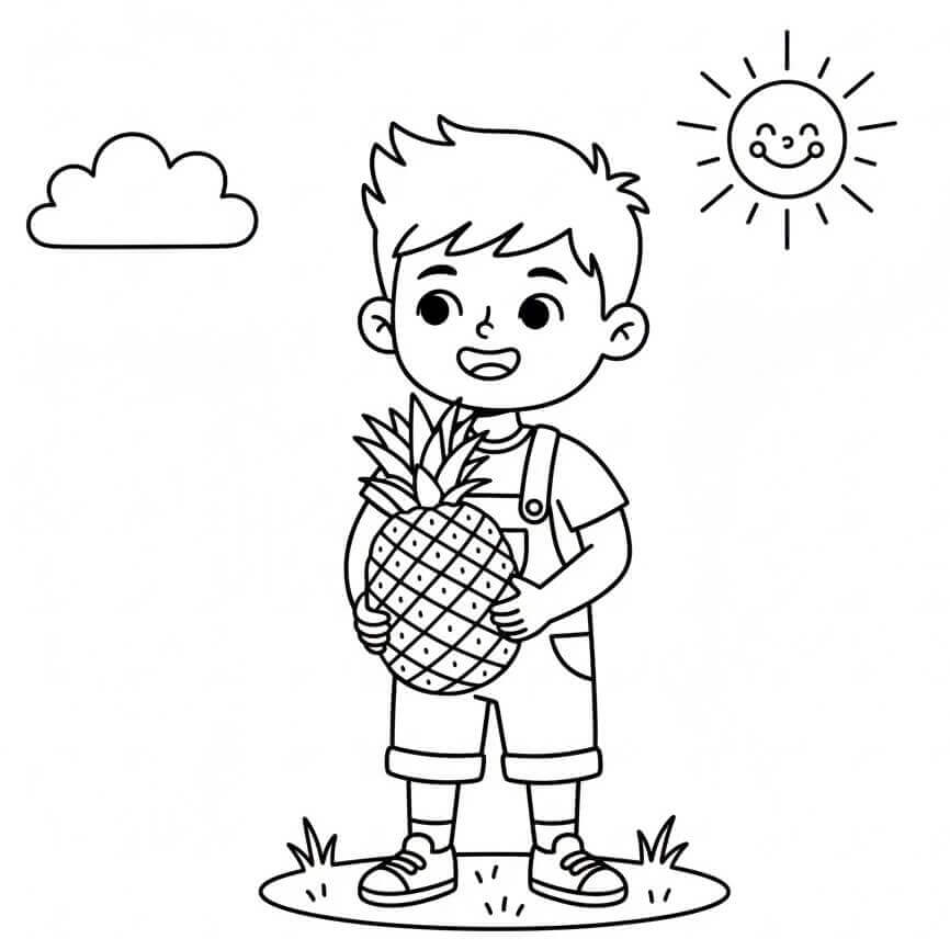 Fise de colorat cu Ananas de colorat p05