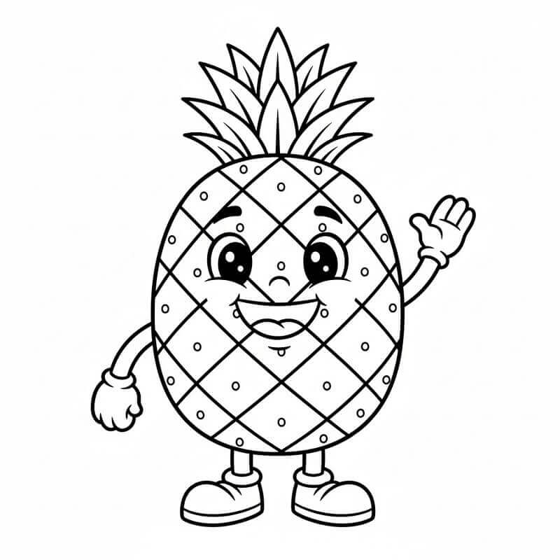 Planse de colorat cu Ananas