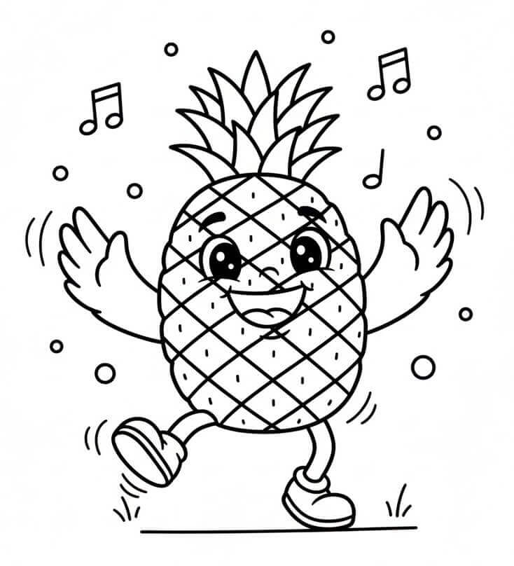 Fise de colorat cu Ananas de colorat p07