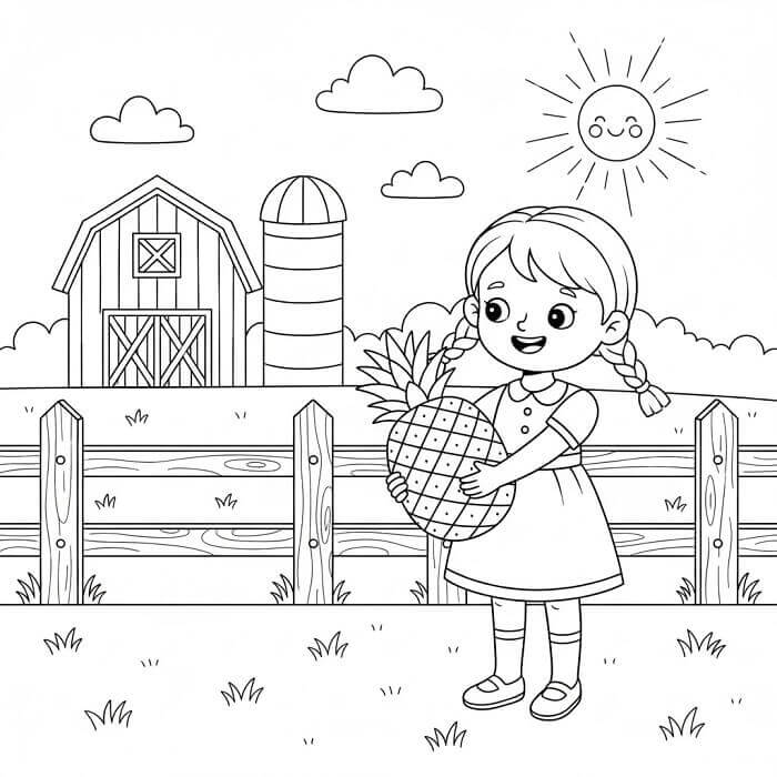 Fise de colorat cu Ananas de colorat p08