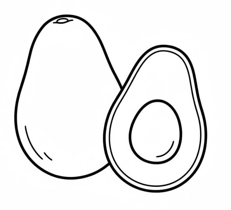 Fise de colorat cu Avocado de colorat p01