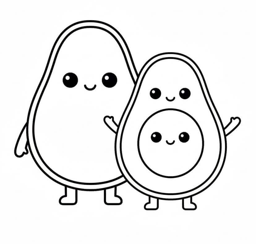 Fise de colorat cu Avocado de colorat p02