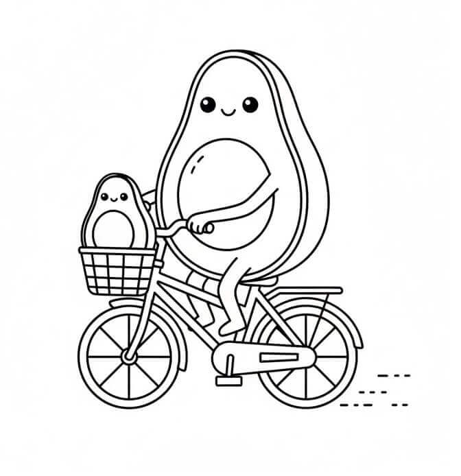 Fise de colorat cu Avocado de colorat p04