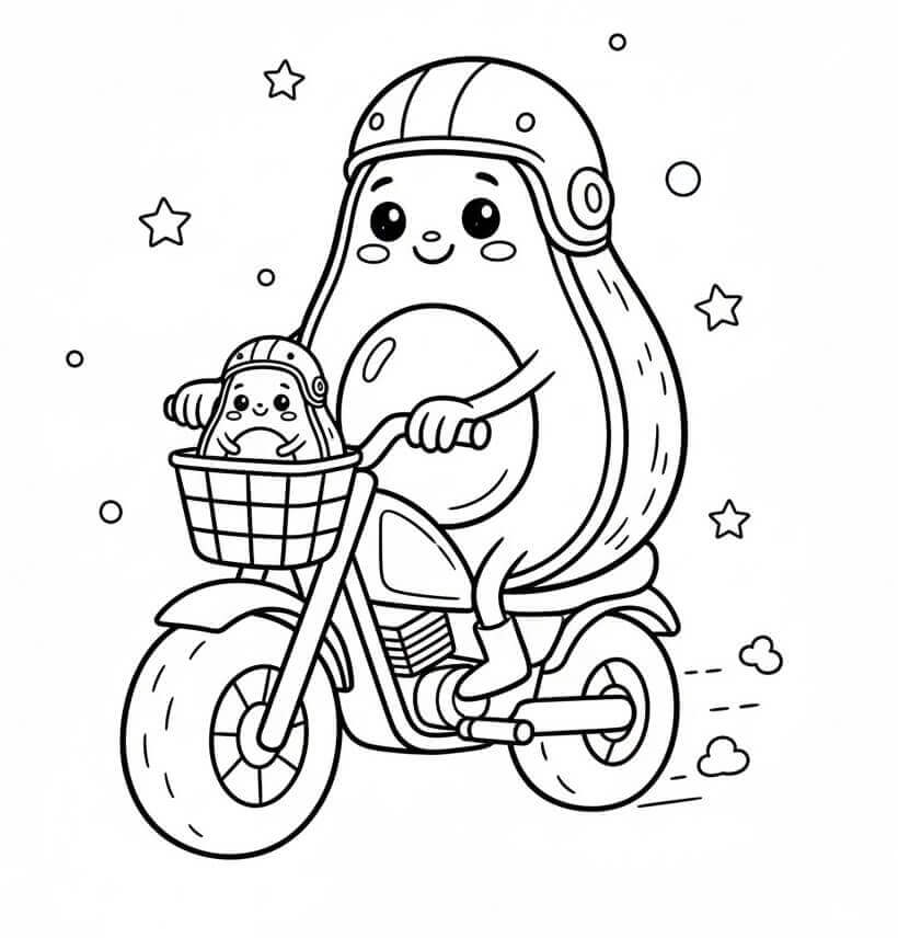 Fise de colorat cu Avocado de colorat p05