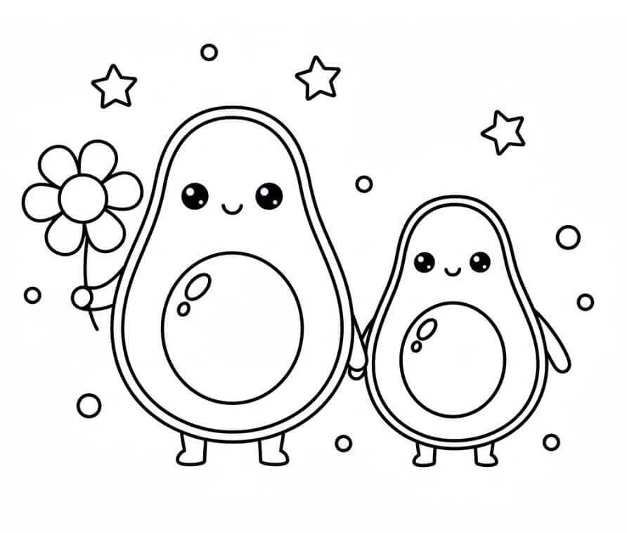 Fise de colorat cu Avocado de colorat p07