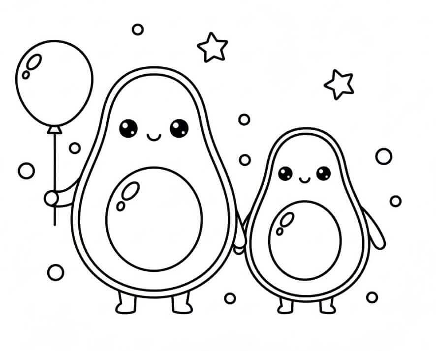 Fise de colorat cu Avocado de colorat p08