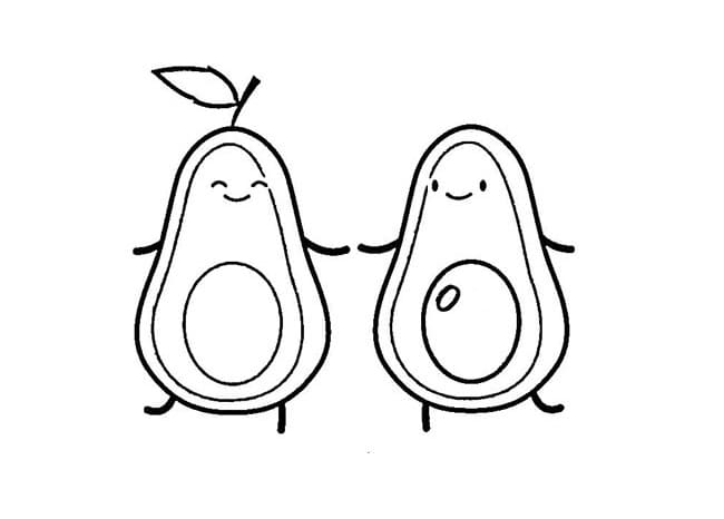 Fise de colorat cu Avocado de colorat p26